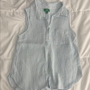 Dip Sky Blue Textured Button-Up Shirt